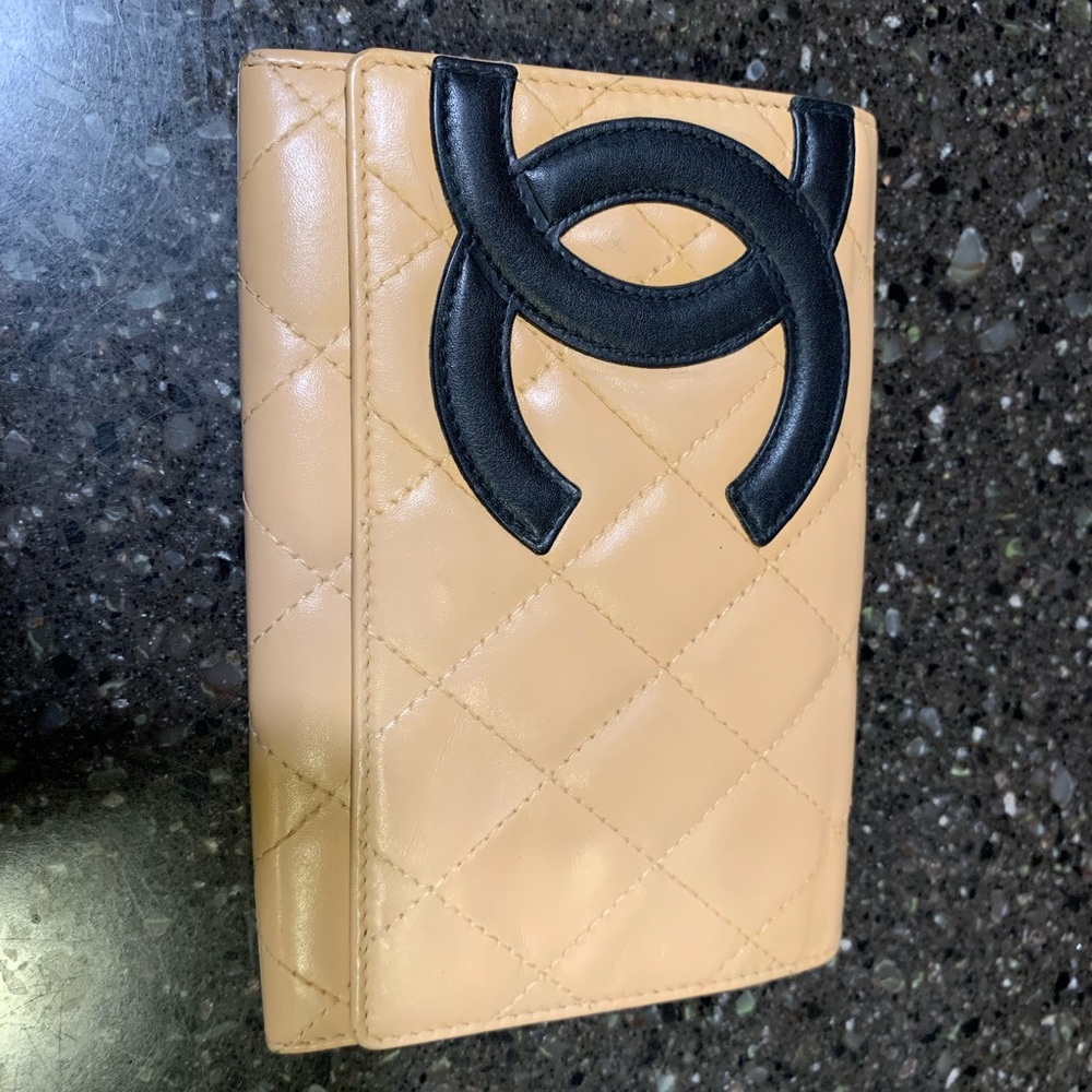 Chanel Calfskin Quilted Wallet Beige